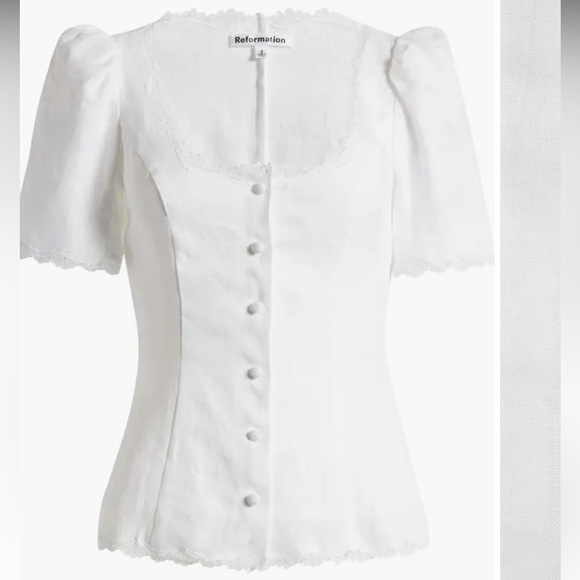 Reformation NEW Anabella Linen Button-Up Top - Picture 4 of 8